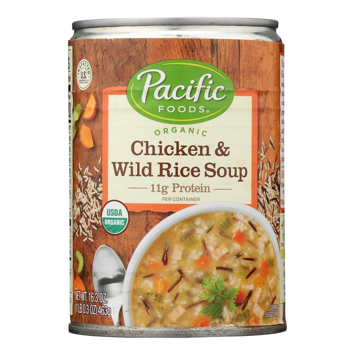 Pacific Foods Chicken and Wild Rice Soup, Case of 12, 16.3 oz Cans