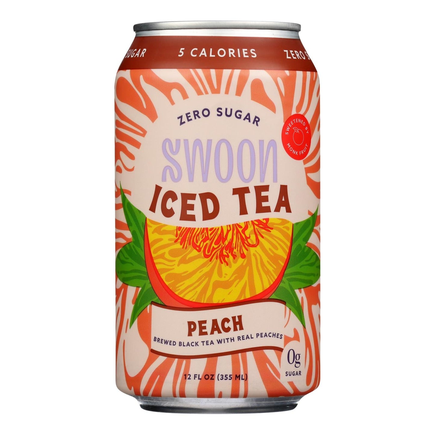 Swoon Zero Sugar Peach Iced Tea, 12 fl. oz., Pack of 12