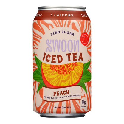 Swoon Zero Sugar Peach Iced Tea, 12 fl. oz., Pack of 12