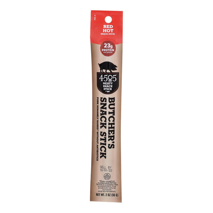 4505 - Butcher Sausage Link Snack Red Hot - Pack Of 12-2 Oz