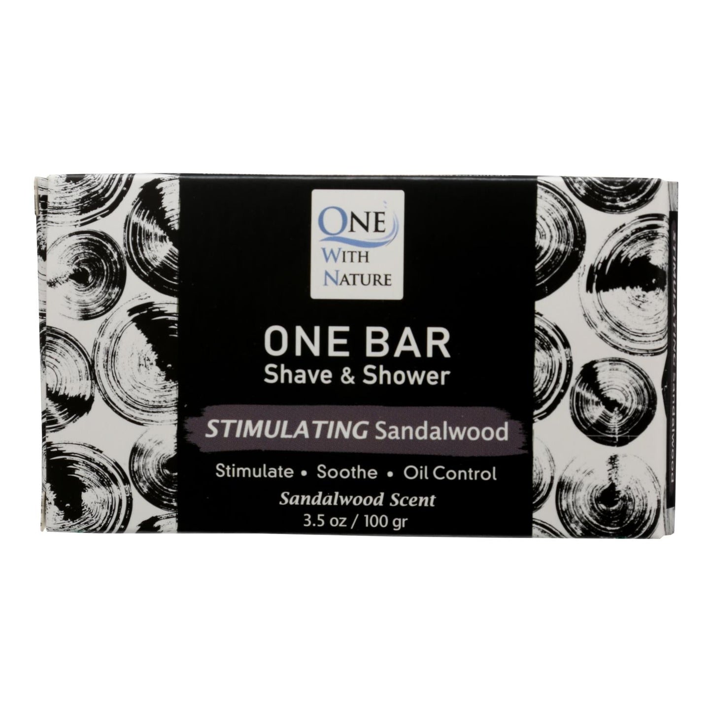 One With Nature - Pack of 3 Invigorating Sandalwood Bar Soap, 3.5 Oz Each