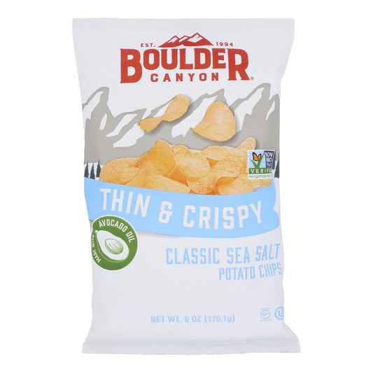 Boulder Canyon Avocado Oil Potato Chips, Sea Salt, 6 oz, Pack of 12