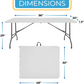 4ft/6ft Portable Plastic Folding Table – Indoor & Outdoor Dining