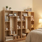 7-Tier Cube Bookshelf, Tall Narrow Bookcase for Small Spaces