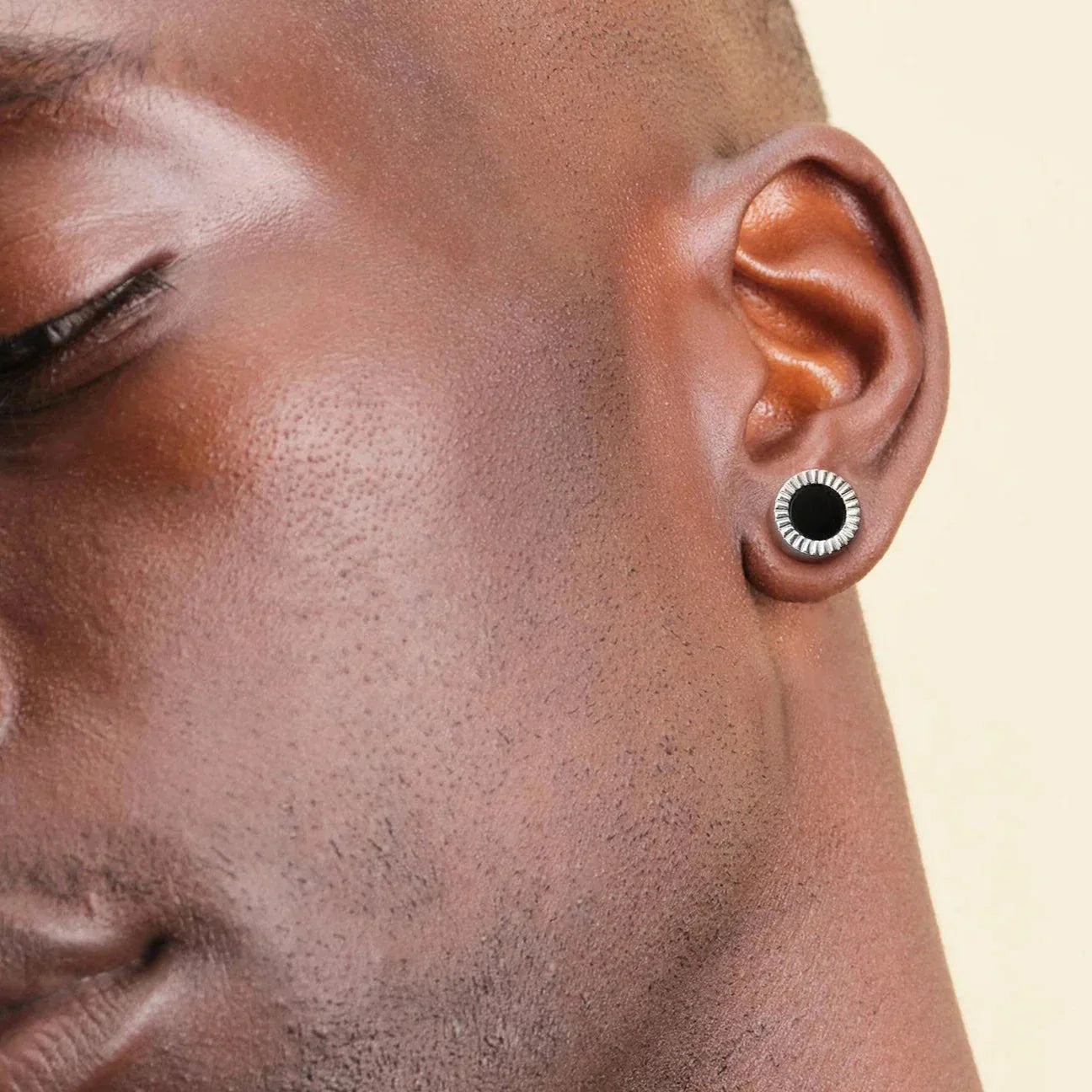 8mm Black Diamond Agate Round Stud Earrings in 925 Sterling Silver by Bling Proud | Urban Jewelry Online Store