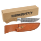 9.5" Fixed Damascus Blade Knife with Leather Sheath