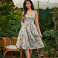 Floral Cats Fit & Flare Dress