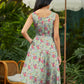 Floral Cats Fit & Flare Dress