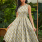 Mustard Floral Midi Dress