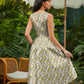 Mustard Floral Midi Dress