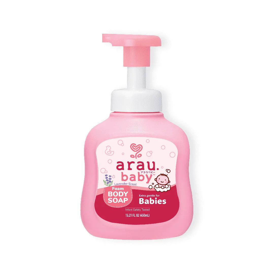 Arau.baby - Baby Body Soap Foam Lavender, 12.21 fl oz (Pack of 12) - Gentle Dairy-Free Cleanser