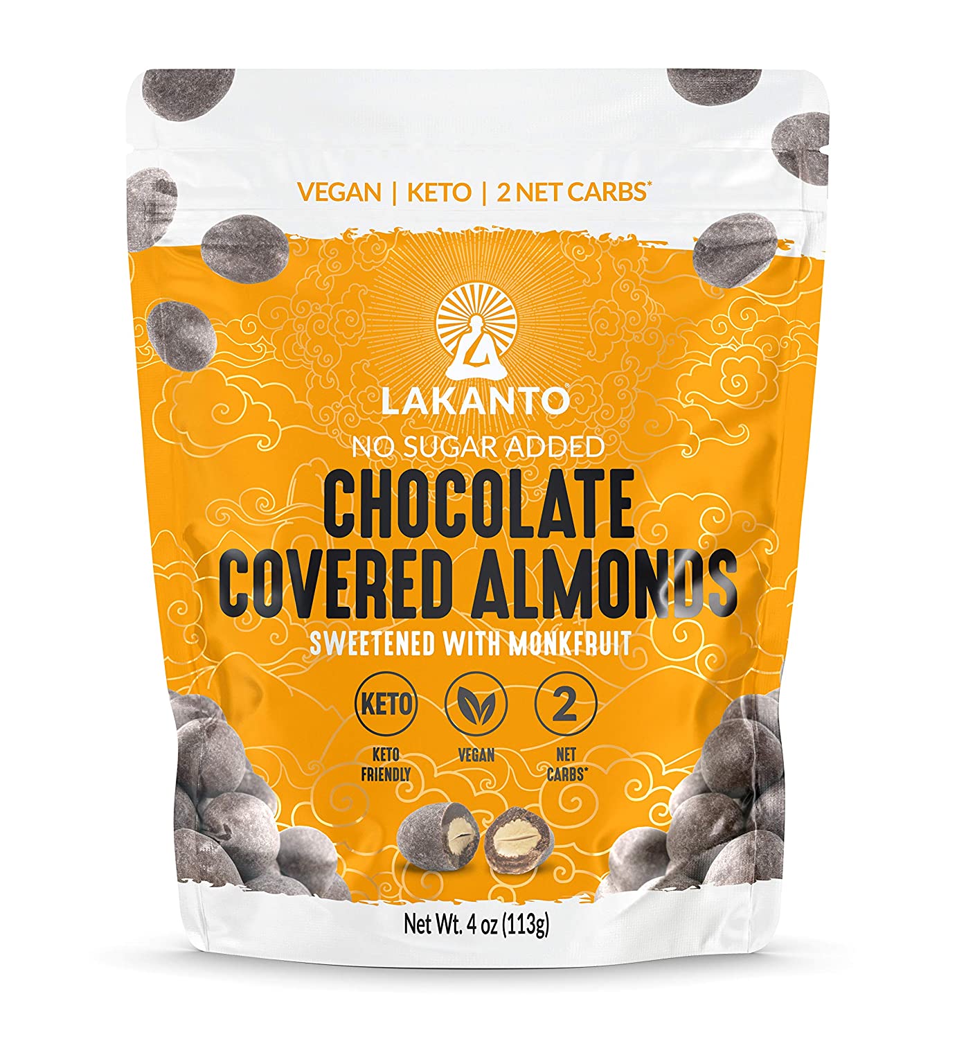 Lakanto Almond Chocolate Covered Delights (Pack of 8 - 4oz)