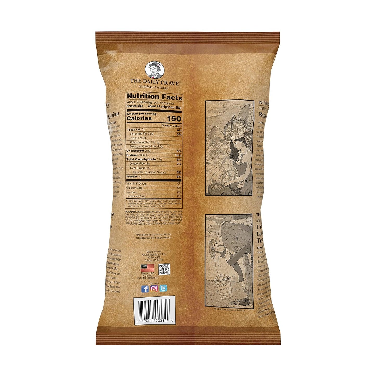 The Daily Crave Bourbon BBQ Quinoa Chips, 4.25 oz, Pack of 8