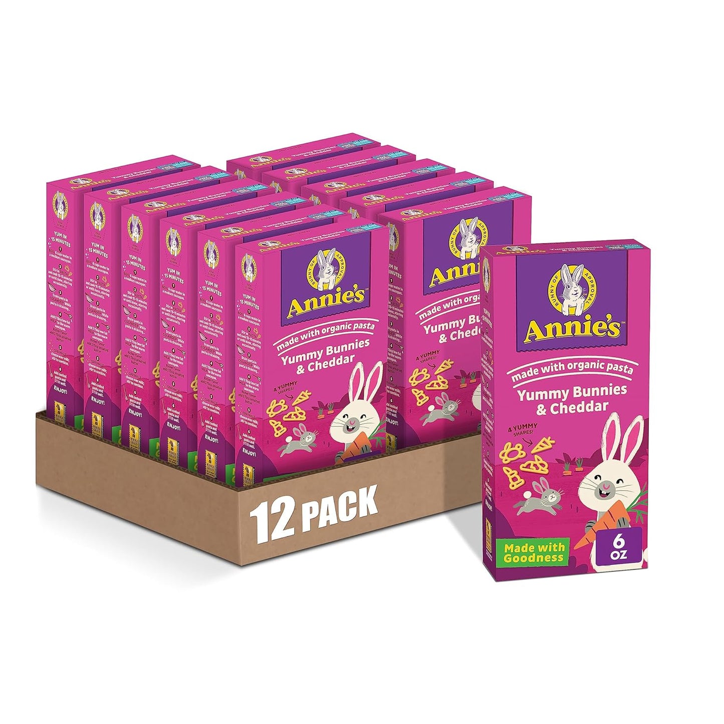 Annie's Homegrown Organic Bunny Pasta Mac & Cheese, 6 Oz., Case of 12