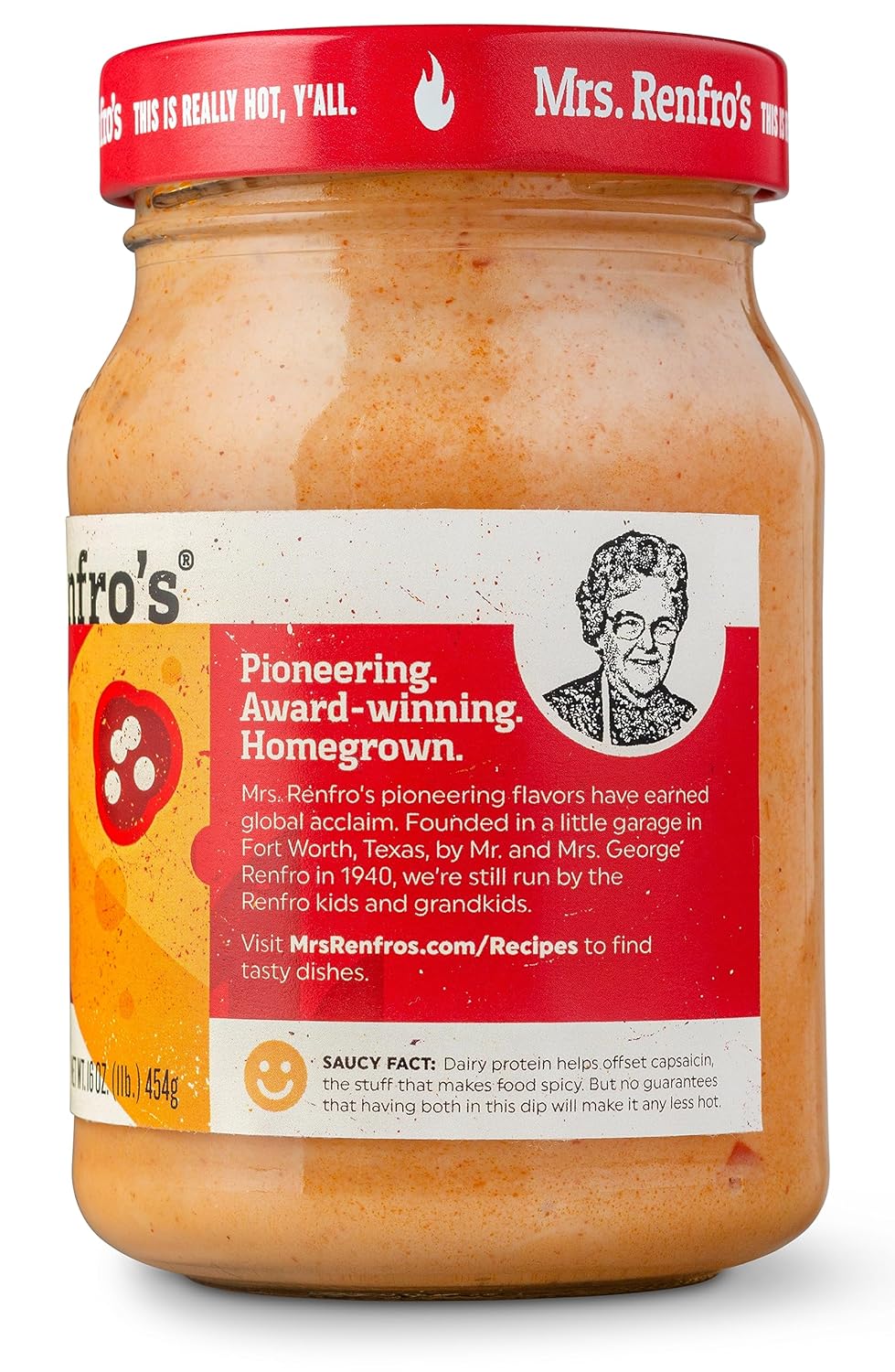 Mrs. Renfro's Ghost Pepper Nacho Cheese Sauce, Spicy Cheddar Dip, Case of 6, 16 oz