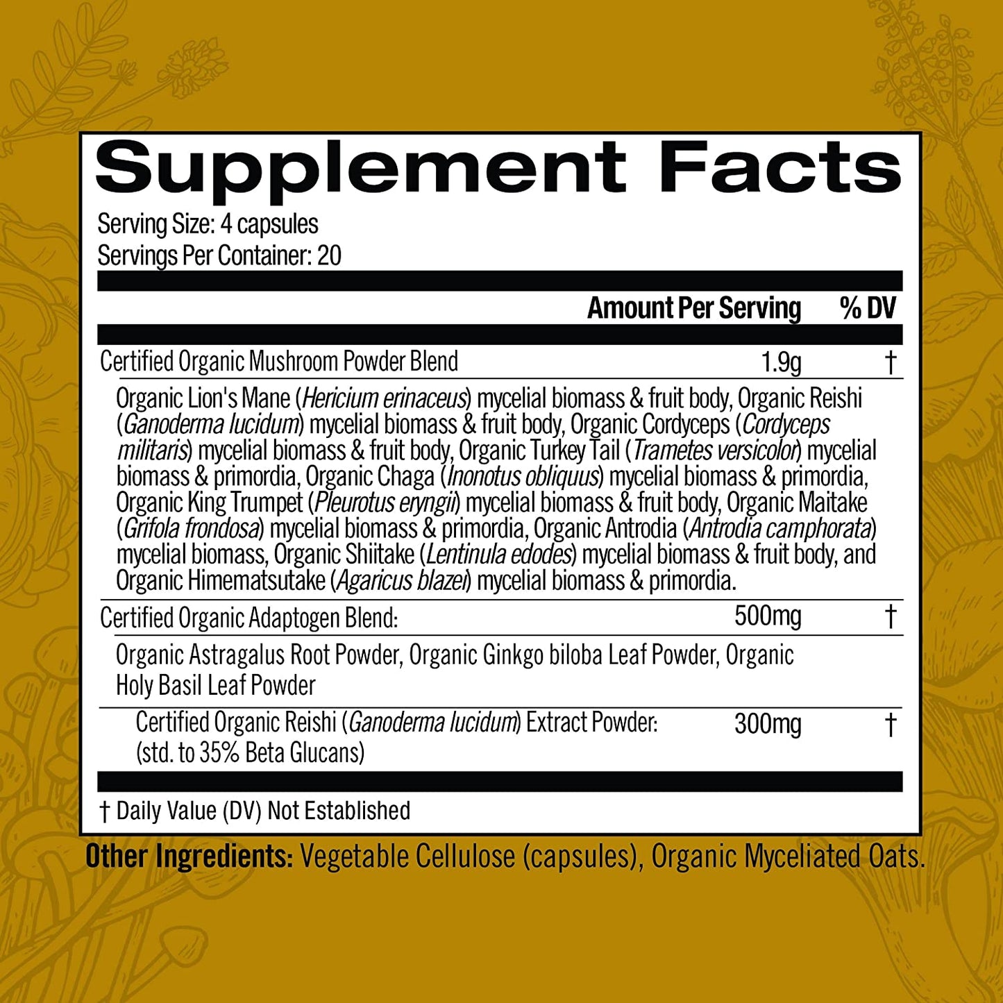 Om Mushroom Superfood: Master Blend Mushroom Capsules (80 Count)