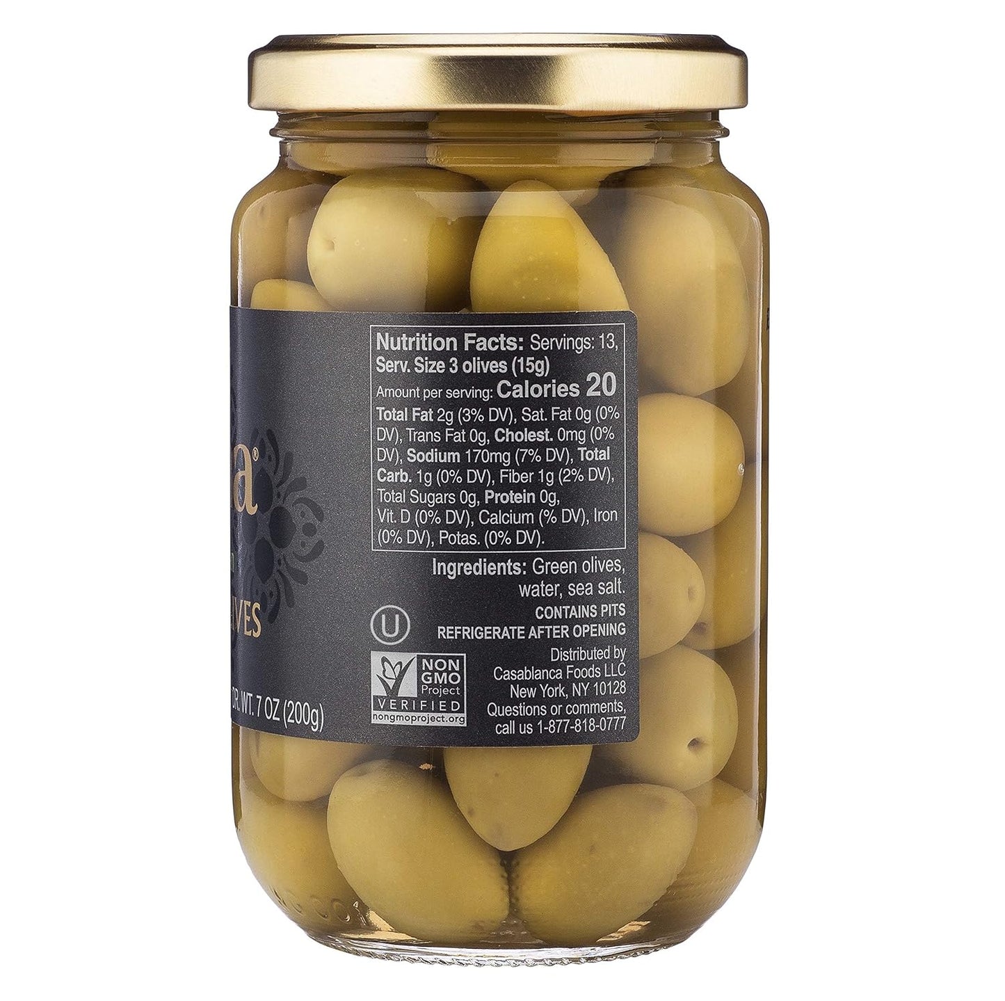 Mina Green Olives, Pack of 6, 12.5 Oz. Jars