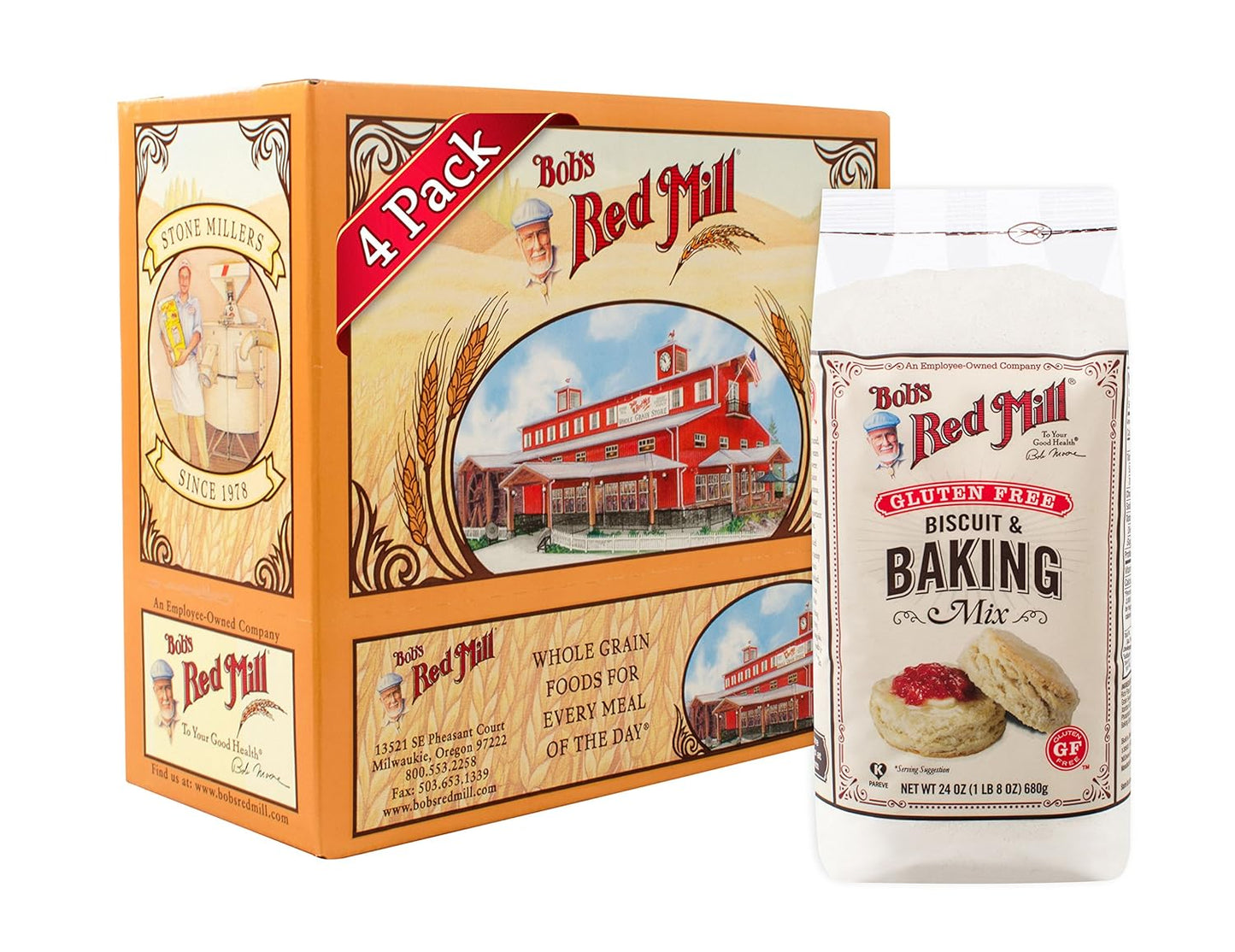 Bob's Red Mill Gluten-Free Biscuit Mix, 24 oz., Pack of 4