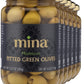 Mina Green Pitted Olives, 12.5 oz., Case of 6 — Mediterranean, Gluten-Free