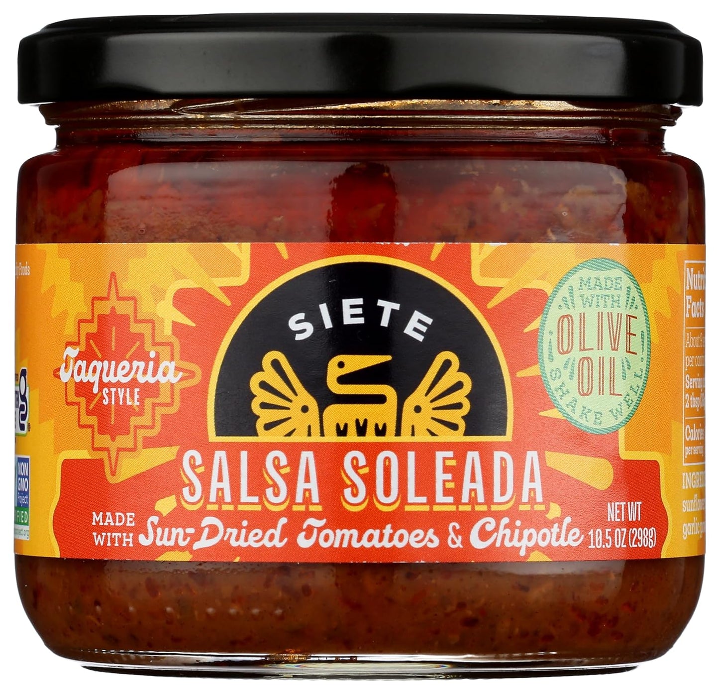 Siete Salsa Soleada Chipotle, Tangy & Smoky, Case of 6, 10.5 oz Jars