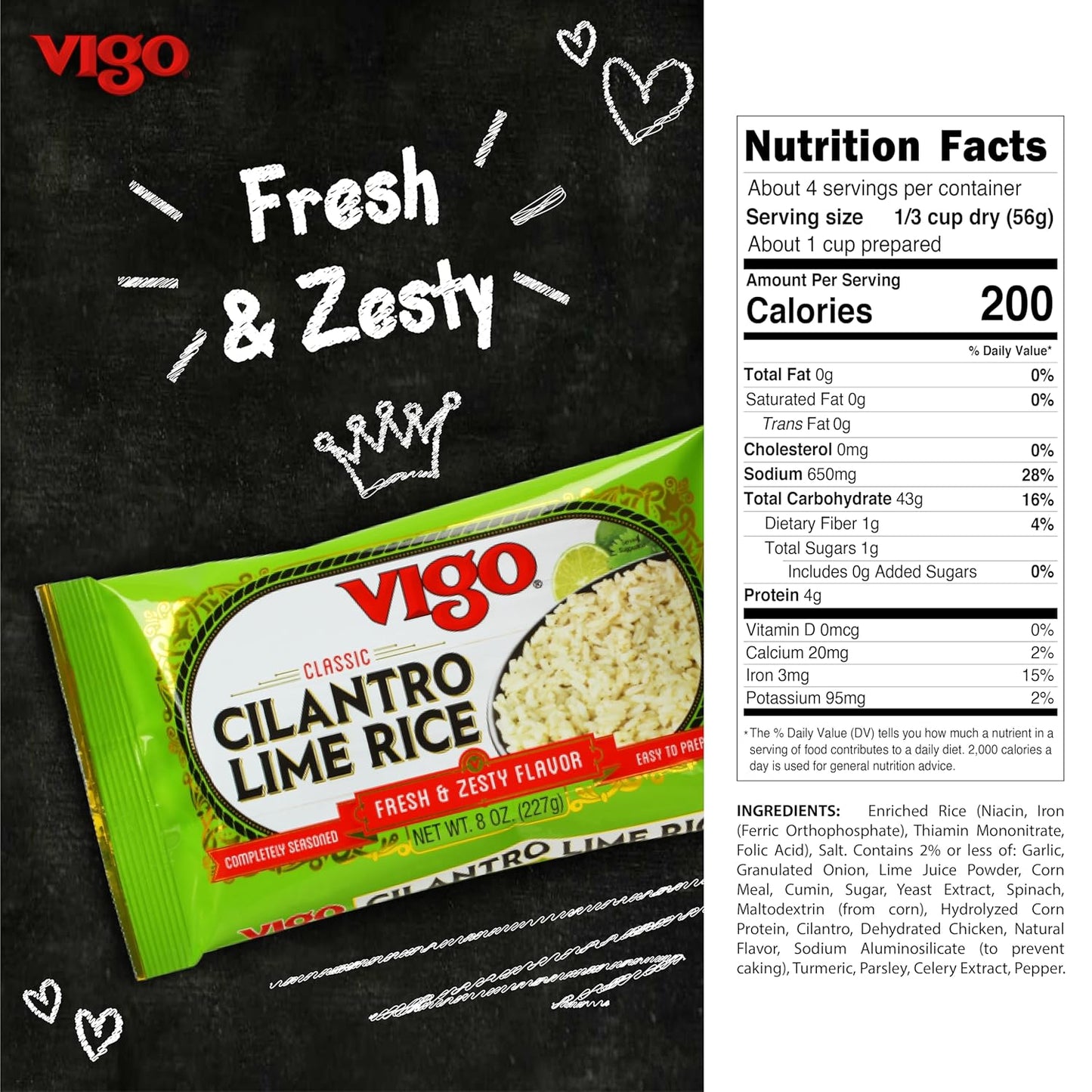 Vigo Cilantro Lime Rice, 8 oz, Pack of 12