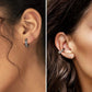 925 Sterling Silver Hoop Ear Cuff with Roman Numerals Printed in White Gold by Bling Proud | Urban Jewelry Online Store