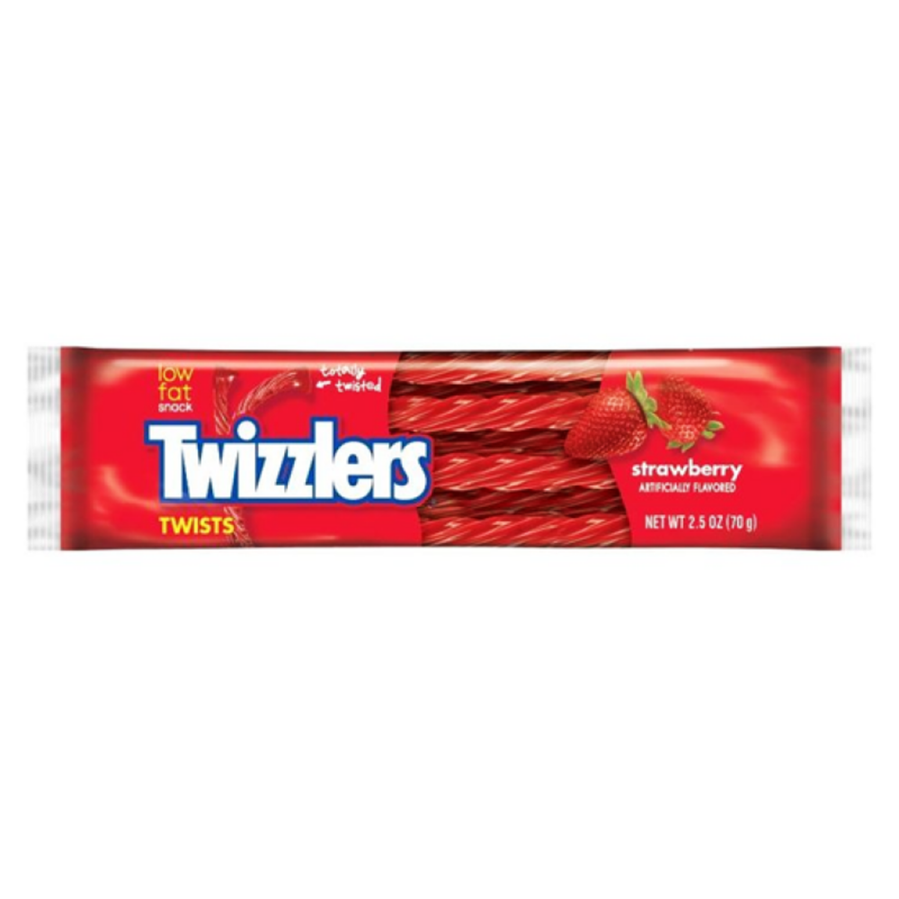 Twizzlers Strawberry Twists, Full Size Chewy Candy, 2.5 oz (Pack of 18)
