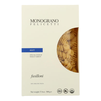 Monograno Matt Organic Fusilloni Pasta, Pack of 8, 17.64 Oz