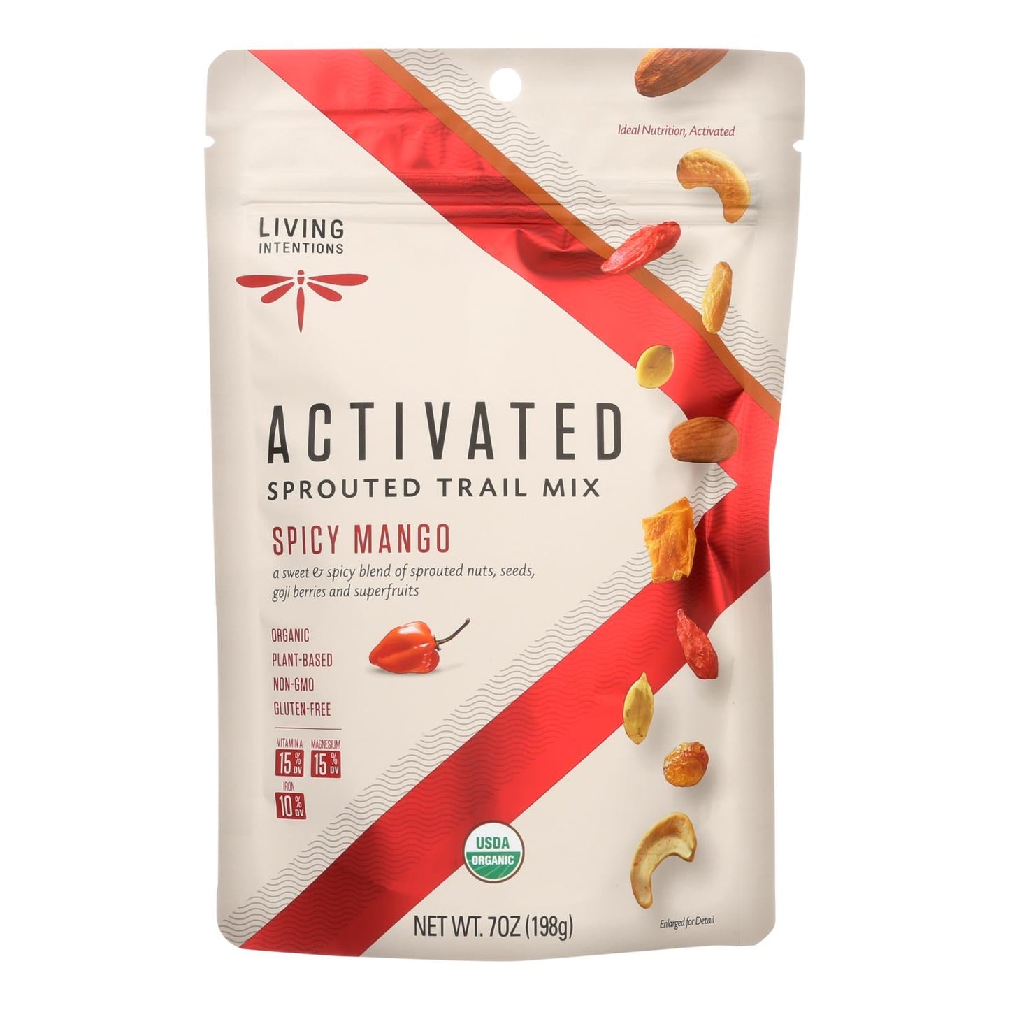 Living Intentions Trail Mix, Mango Goji Fire - 7 Oz, Pack of 6