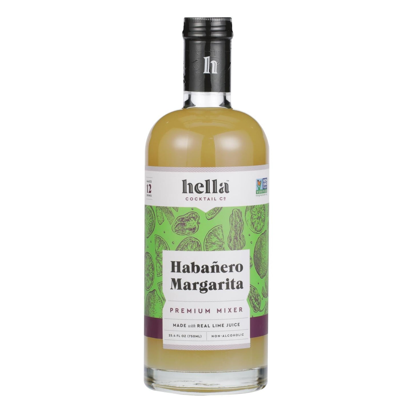 Hella Cocktail Co. Spicy Margarita Mixer, 25.4 fl oz, Pack of 6