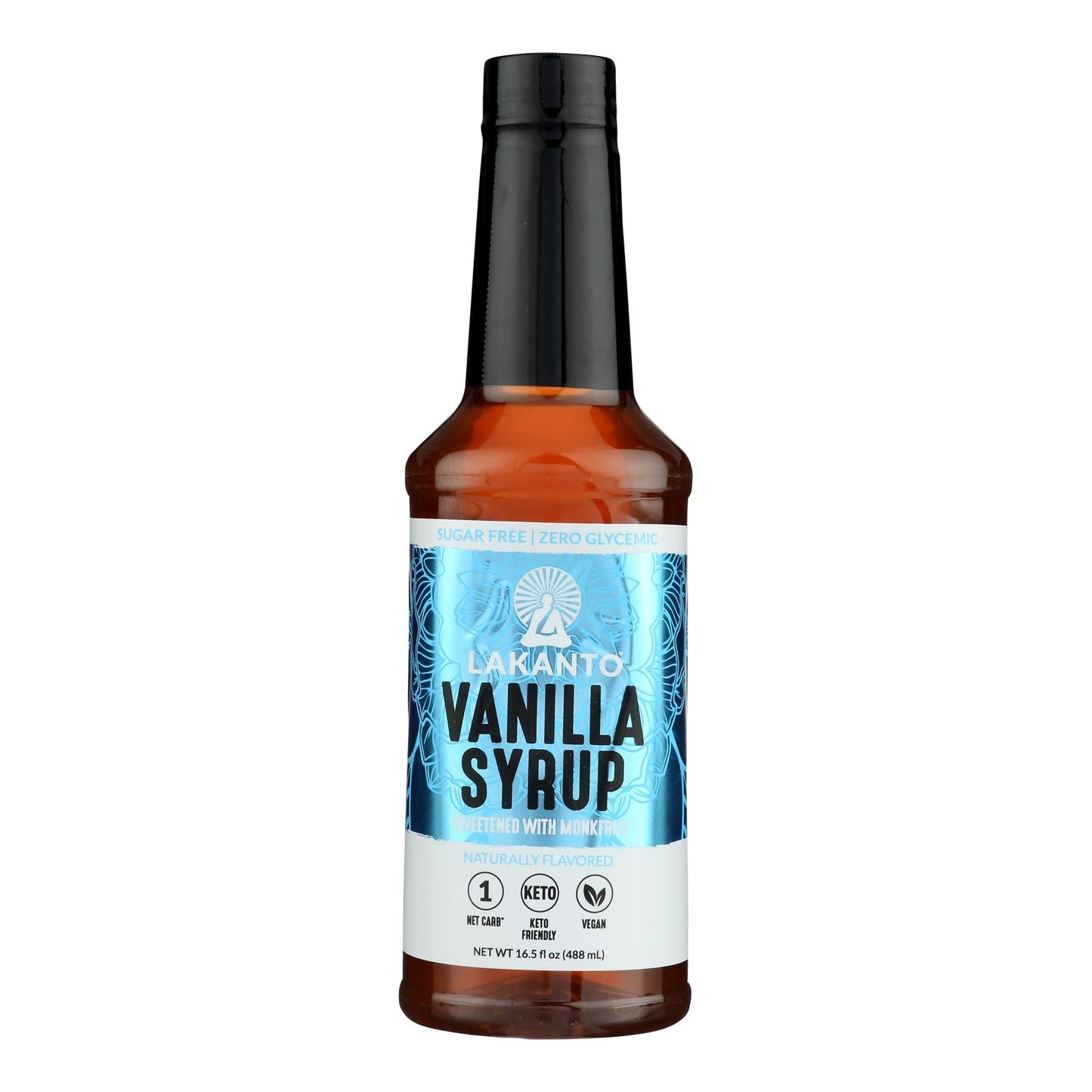 Lakanto Sugar-Free Simple Syrup with Natural Vanilla Flavor, 8 Pack, 16.5 Oz