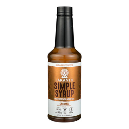 Lakanto Monkfruit Sweetener Simple Syrup Caramel (Pack of 8) 16.5 Oz