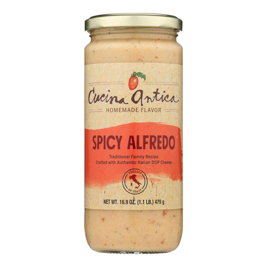 Alfredo Sauce, Spicy, 16.9 Oz Jars, Pack of 6, Cucina Antica
