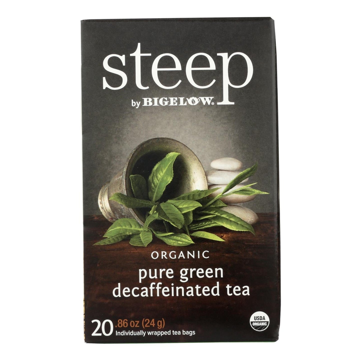 Bigelow Green Tea Decaf Pure Grin (Pack of 6) 20 Organic Tea Bags