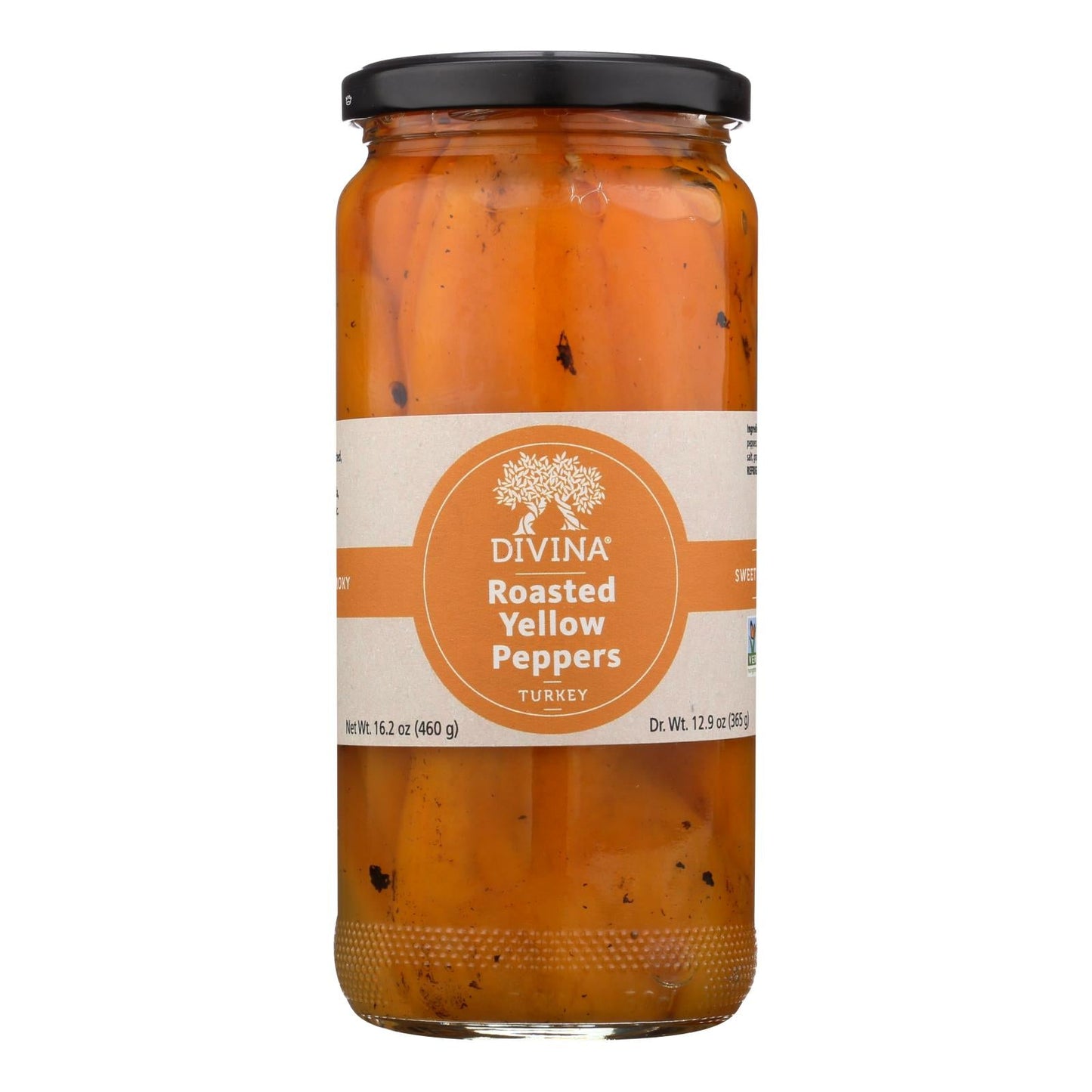 Divina Roasted Yellow Peppers, 6 x 16.2 Oz