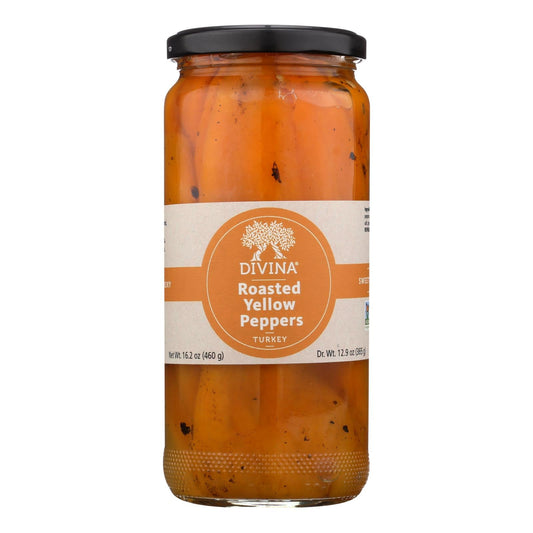 Divina Roasted Yellow Peppers, 6 x 16.2 Oz