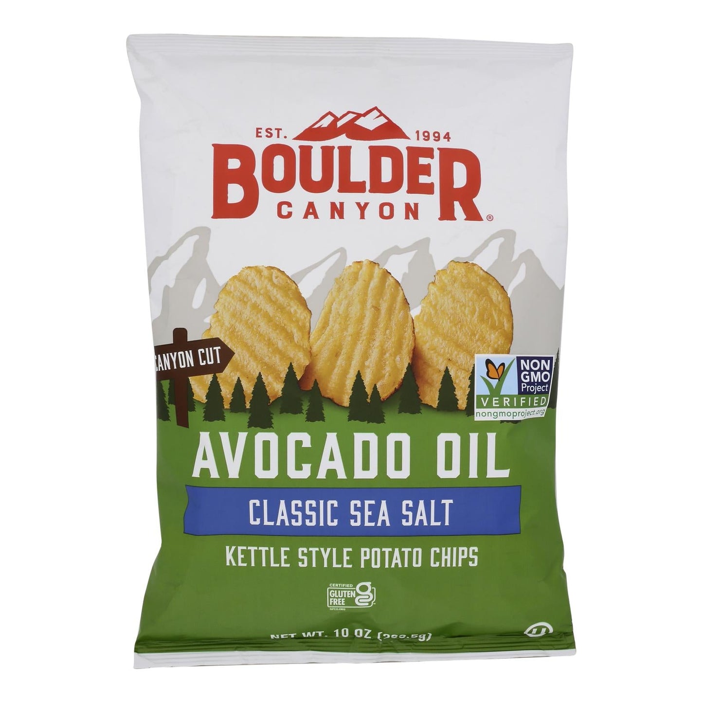 Boulder Canyon Avocado Oil Sea Salt Kettle Chips, 10 Oz., 12-Pack