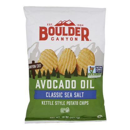 Boulder Canyon Avocado Oil Sea Salt Kettle Chips, 10 Oz., 12-Pack