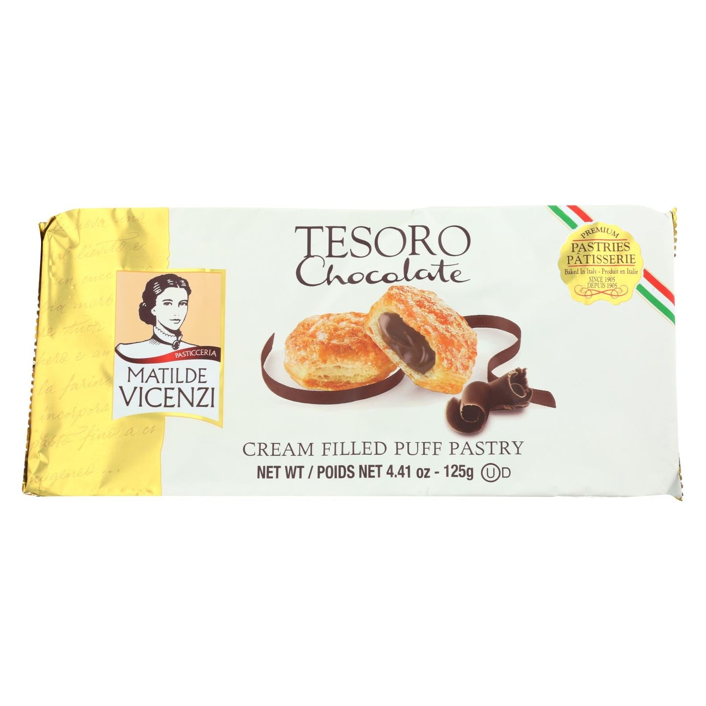 Vicenzi Puff Pastry with Cream Filling (Pack of 8) - 4.41 Oz