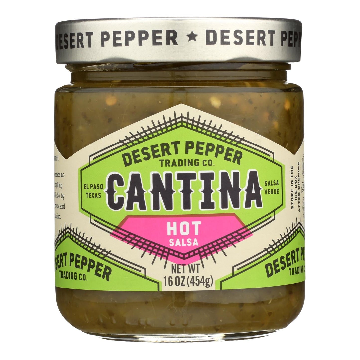 Desert Pepper Trading Salsa Cantina Hot Green 16 Oz (Pack of 6)