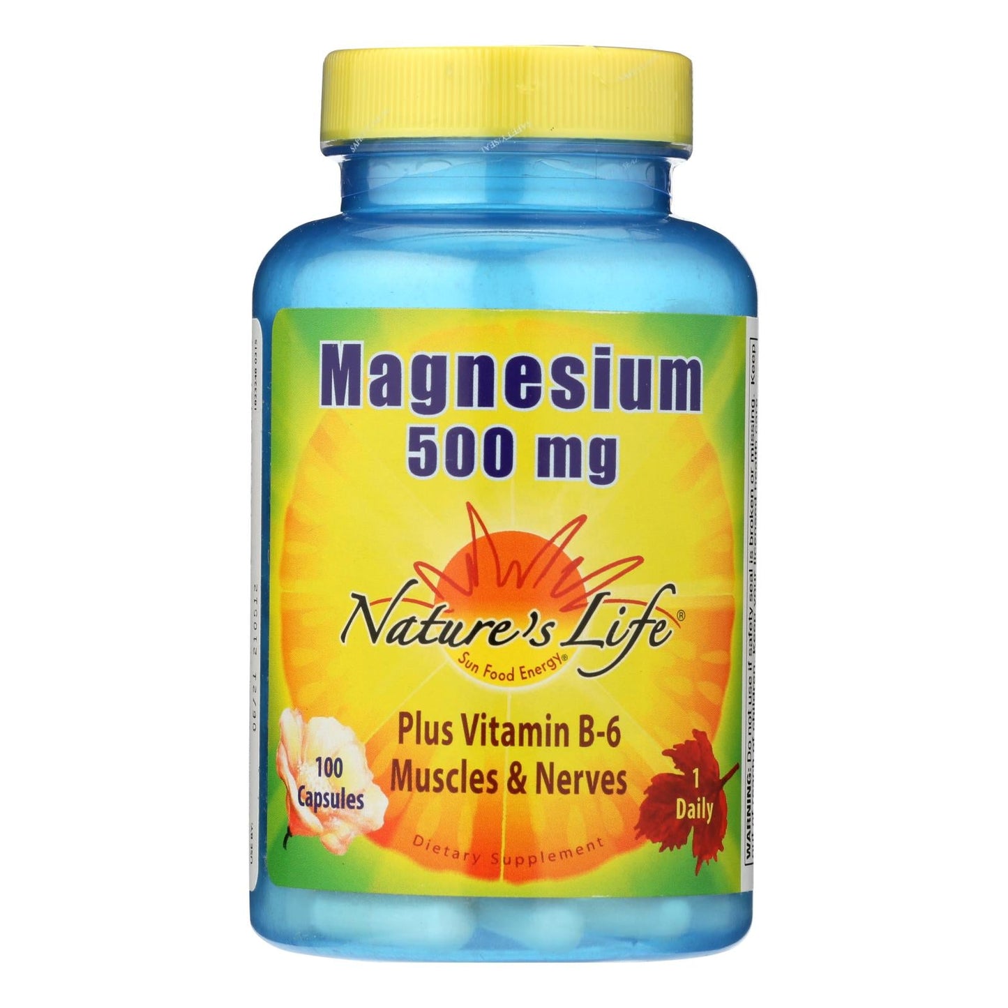 Nature's Life Magnesium 500mg - Powerful Supplement for Muscle & Nerve Support (100 Caplets)