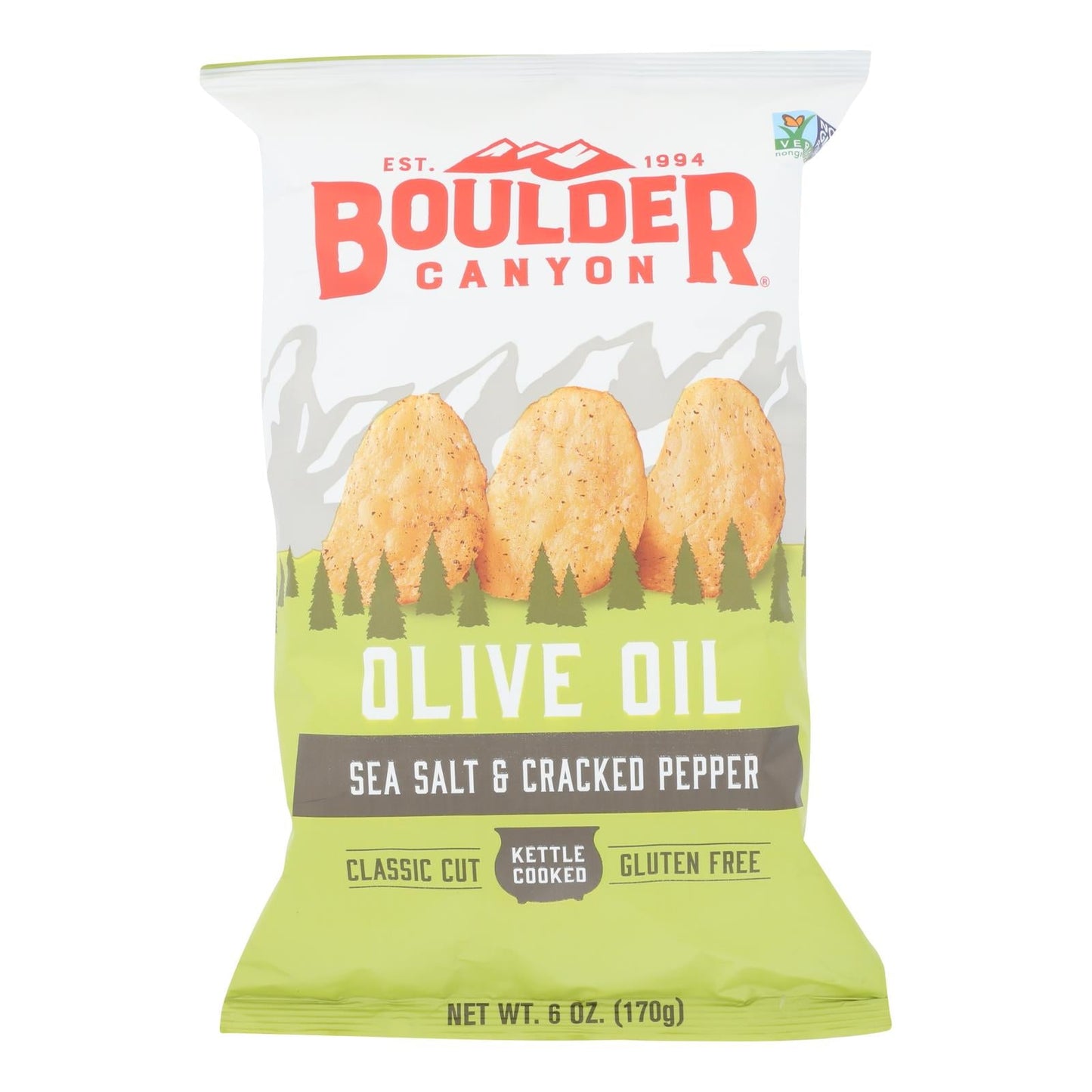 Boulder Canyon Chips, Olive Oil Sea Salt & Pepper, Pack of 12 — 6 oz Each