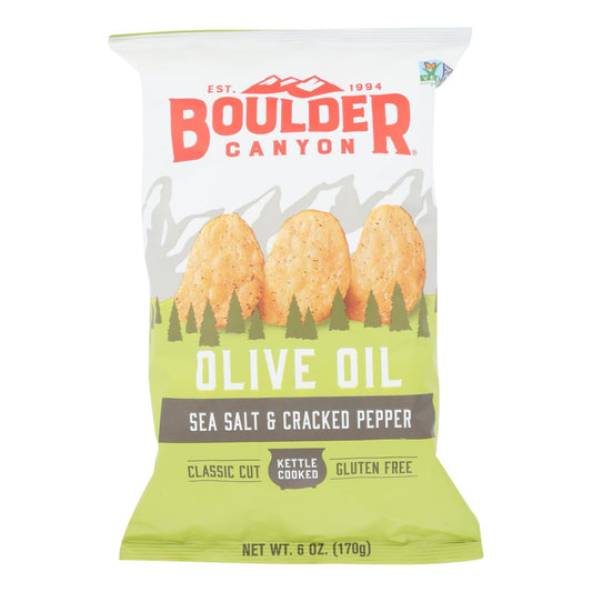 Boulder Canyon Chips, Olive Oil Sea Salt & Pepper, Pack of 12 — 6 oz Each
