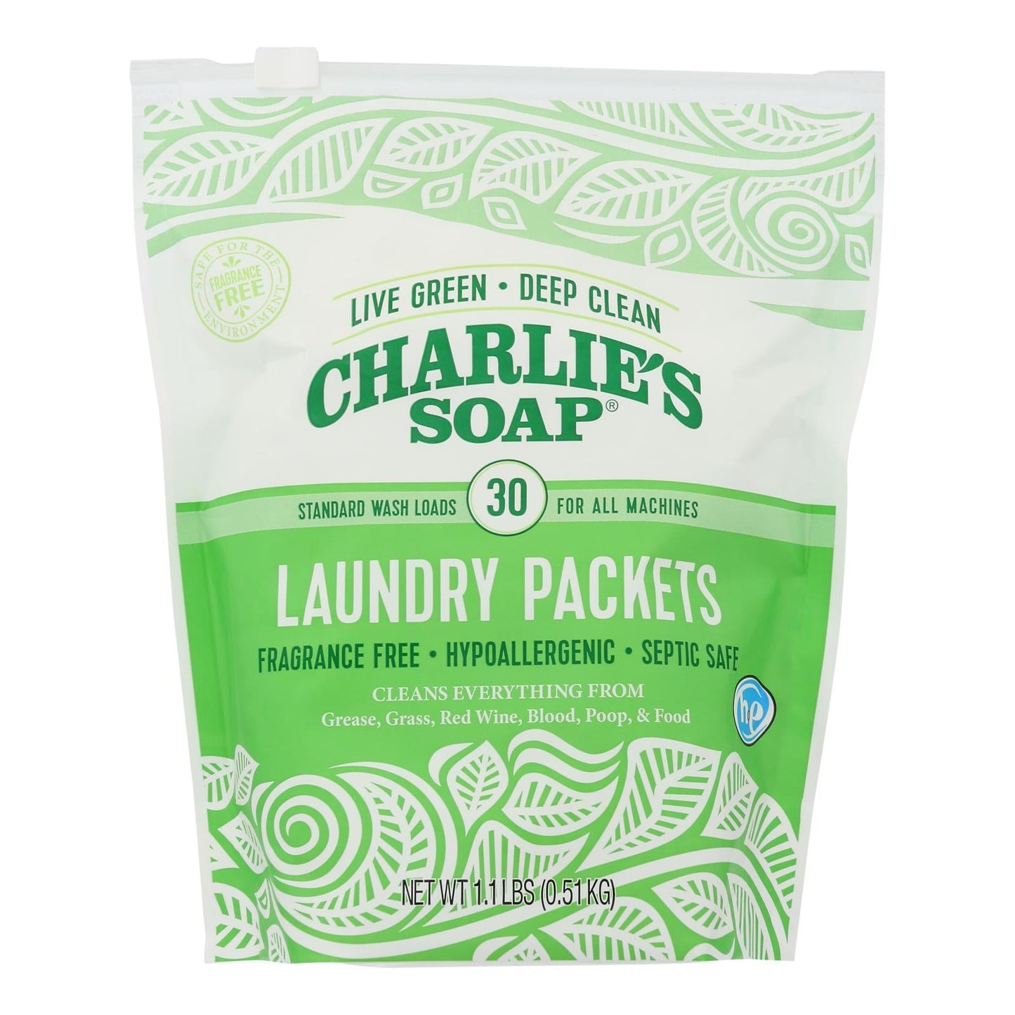 Charlie&rsquo;s Soap Laundry Powder - 30 Count (Pack of 6)