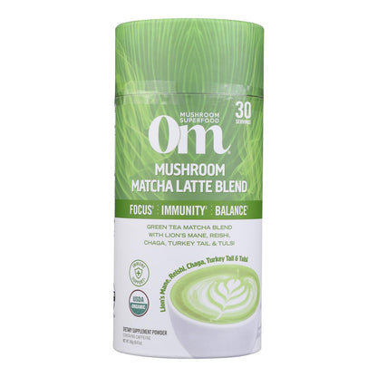 Om Mushroom Superfood Matcha Latte Blend: Immune Support, Energy Boosting Mushroom Powder - 8.47 oz