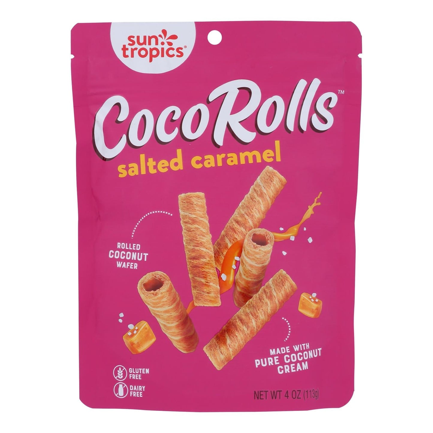 Sun Tropics Salted Caramel Rolled Coconut Wafers - 12-Pack of 4 Oz Rolls