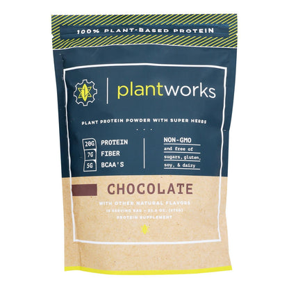 Plant Works Chocolate Protein Powder (Pack of 4), 23.8 Oz