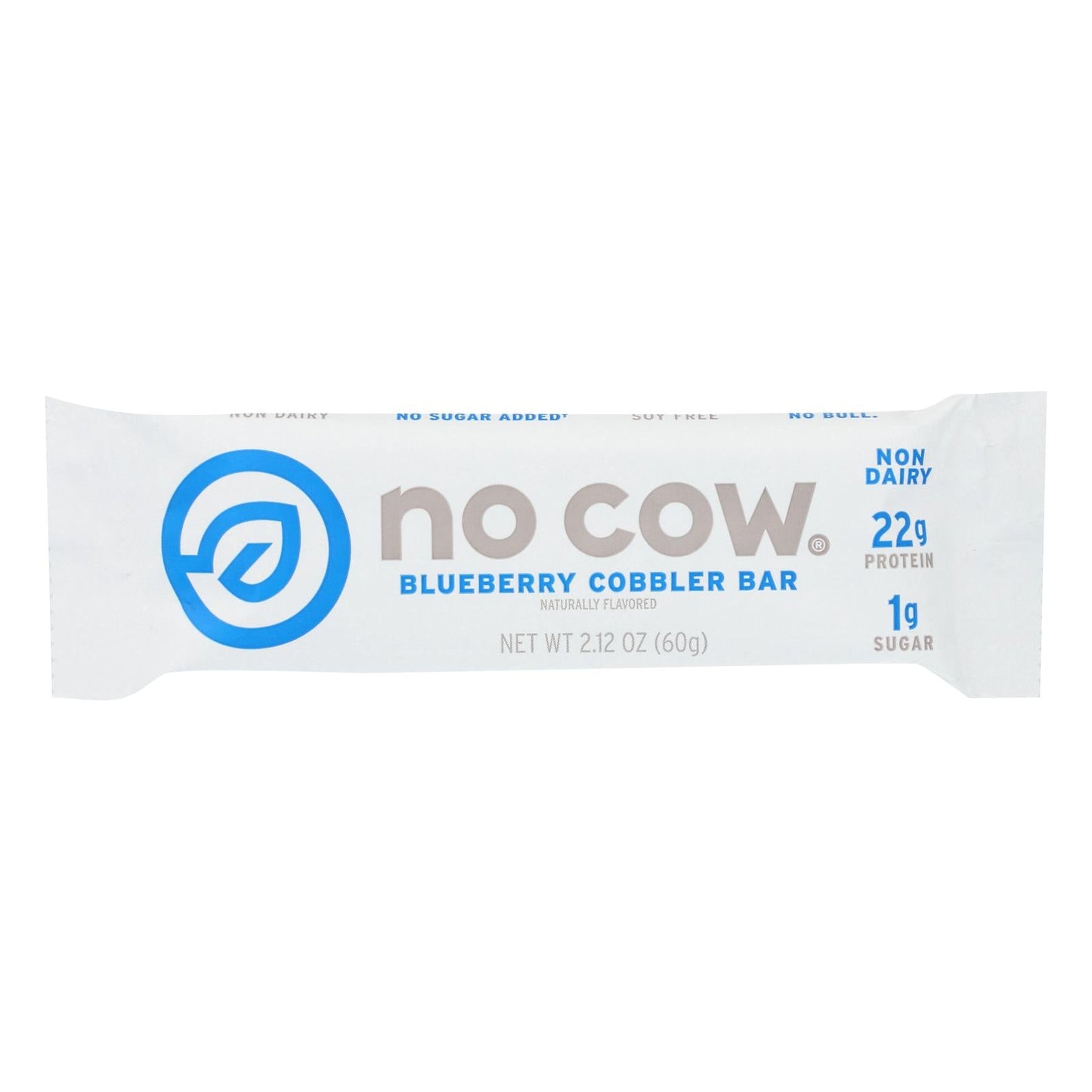No Cow Plant Based Blueberry Cobbler Protein Bar, 2.12 Oz Bar (Pack of 12)