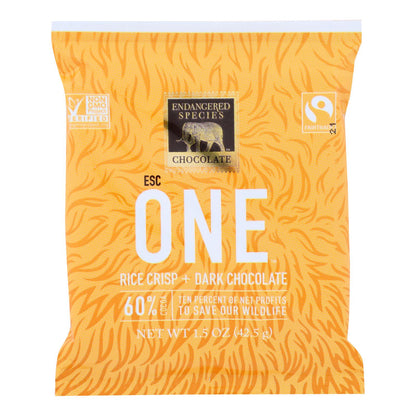 Bars  Endangered Species Chocolate - Dark Chocolate Rice Crisp 60% Cacao (Pack of 12 1.5 Oz Bars)