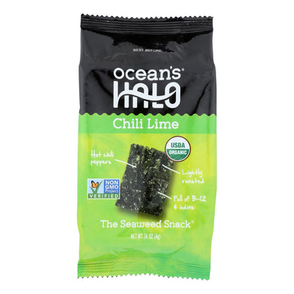 Ocean's Halo Seaweed Snack Chili Lime, 0.14 Oz (Case of 12)